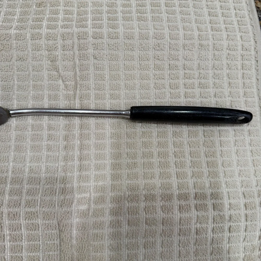 Vintage Ekco Meat Carving Fork Chromium‎ Plated USA Black Handle 12.5 Inch